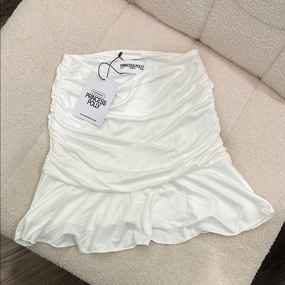 Princess Polly White Bubble Mini Skirt